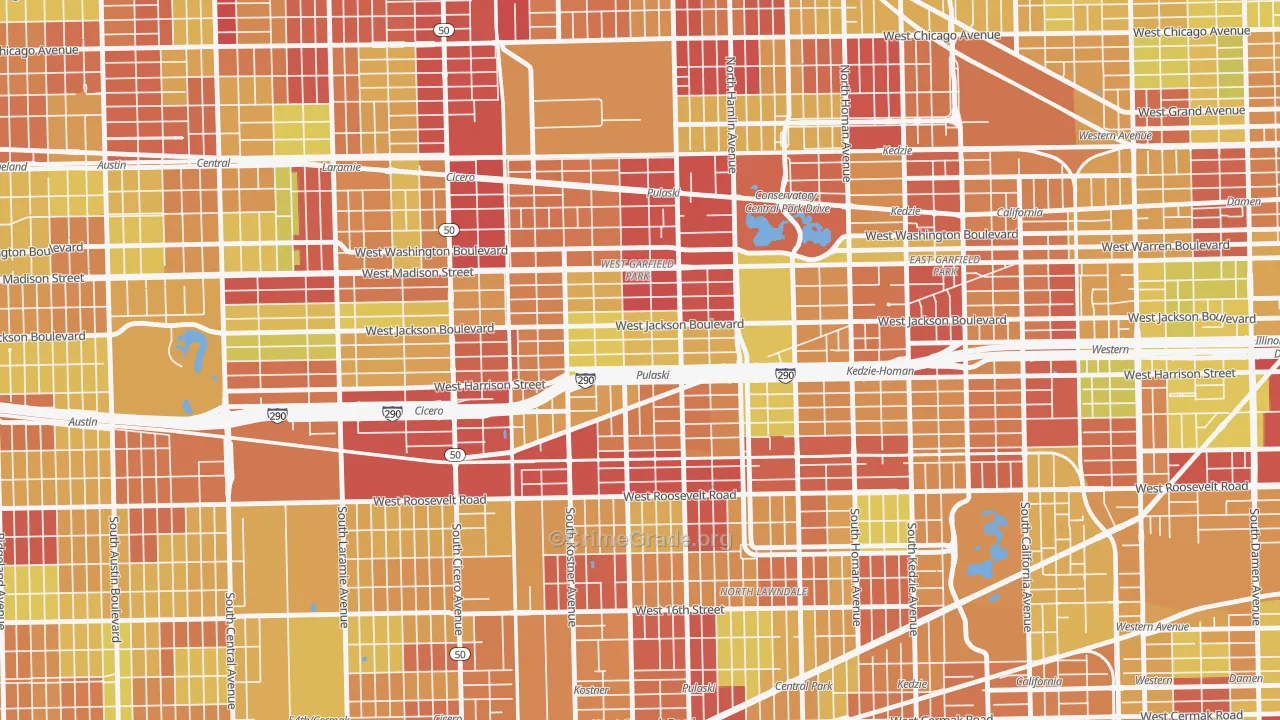 West Garfield Park, Chicago, IL Map of Vehicle Theft Rates