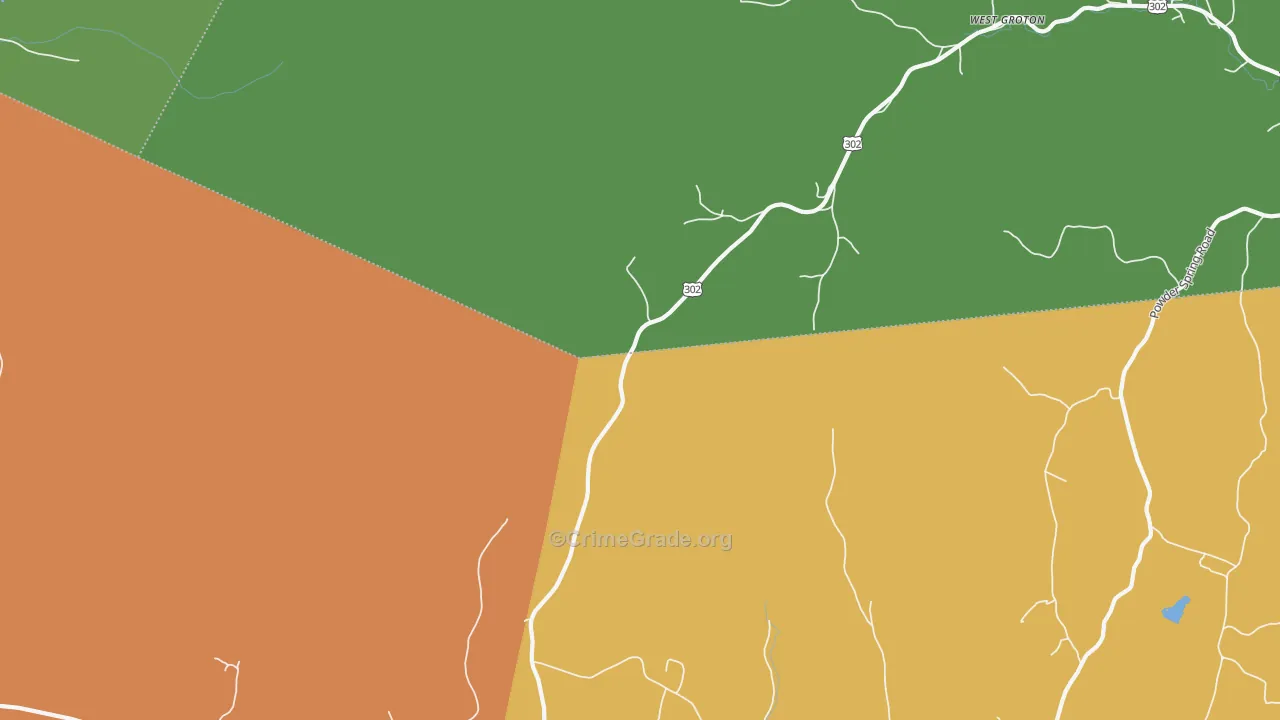West Groton, VT Map of Vehicle Theft Rates