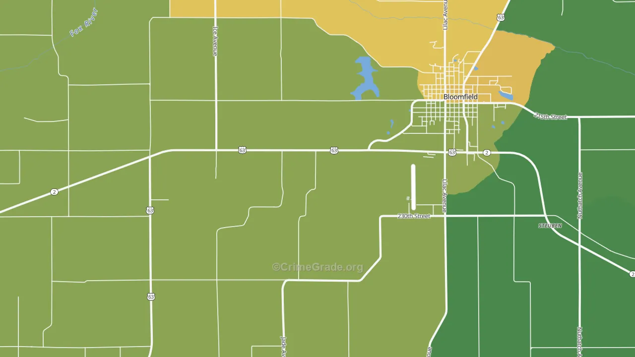 West Grove, IA Map of Vehicle Theft Rates