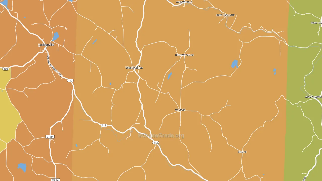 West Halifax, VT Map of Vehicle Theft Rates