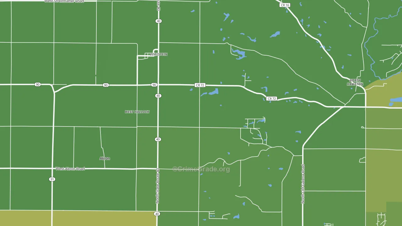 West Hallock, IL Map of Vehicle Theft Rates