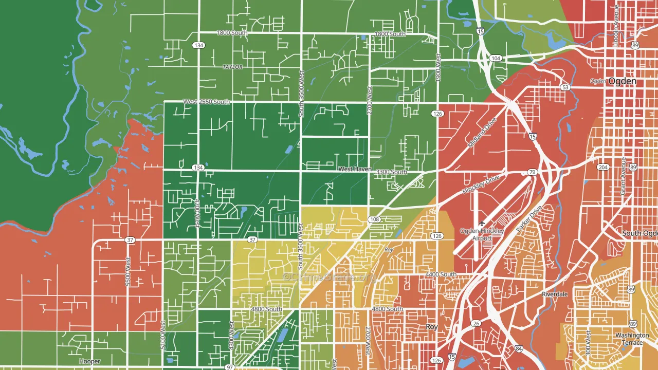 West Haven, UT Map of Vehicle Theft Rates