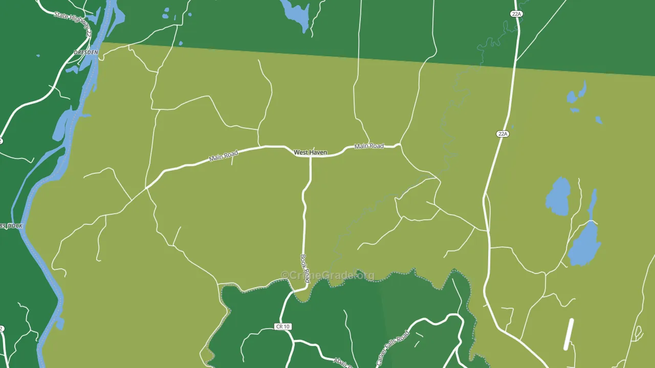 West Haven, VT Map of Vehicle Theft Rates