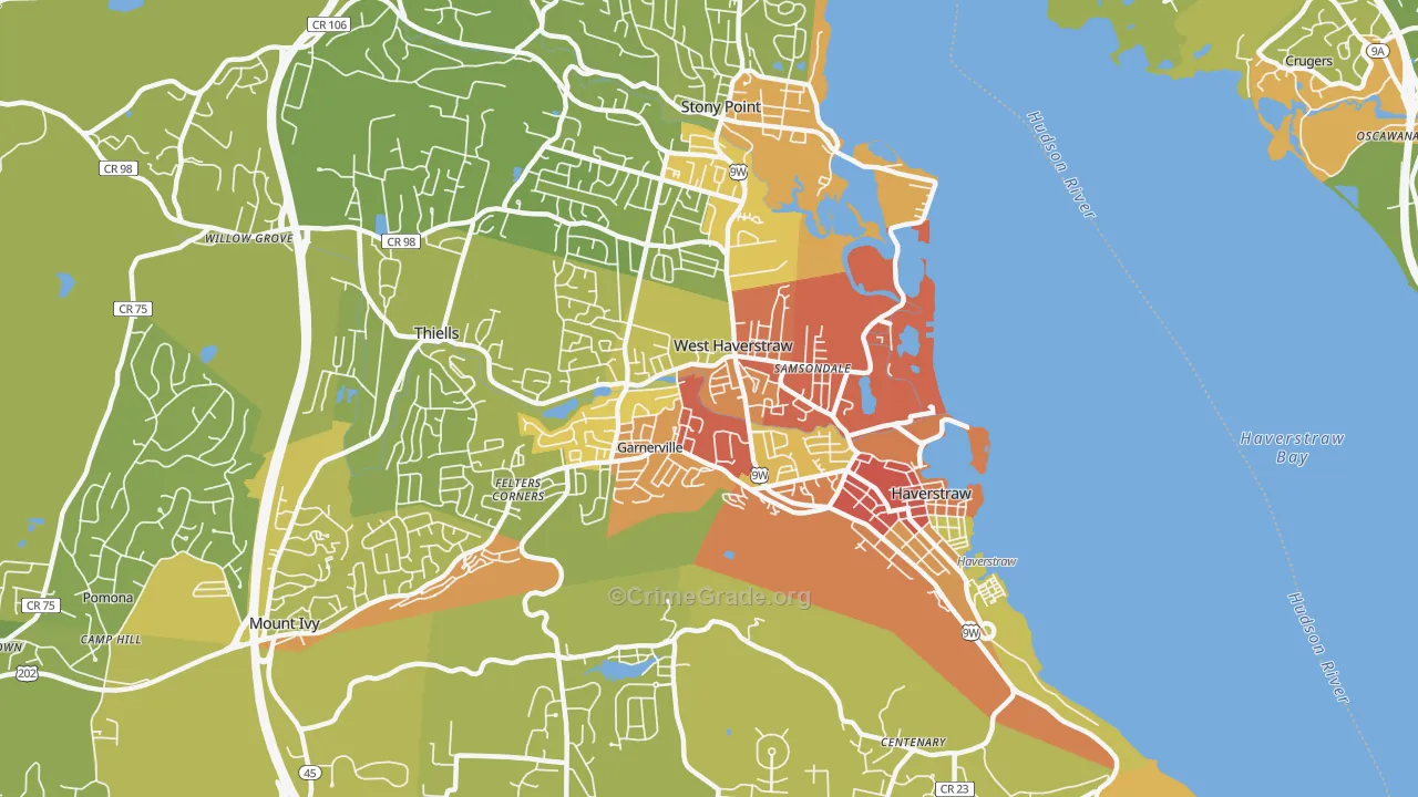 West Haverstraw, NY Map of Vehicle Theft Rates