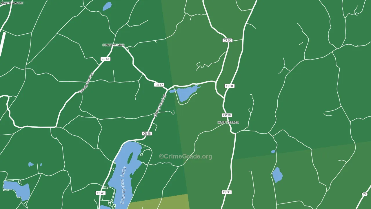 West Hebron, NY Map of Vehicle Theft Rates