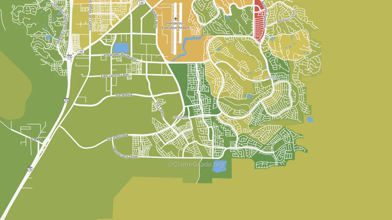 West Henderson, Henderson, NV Map of Vehicle Theft Rates