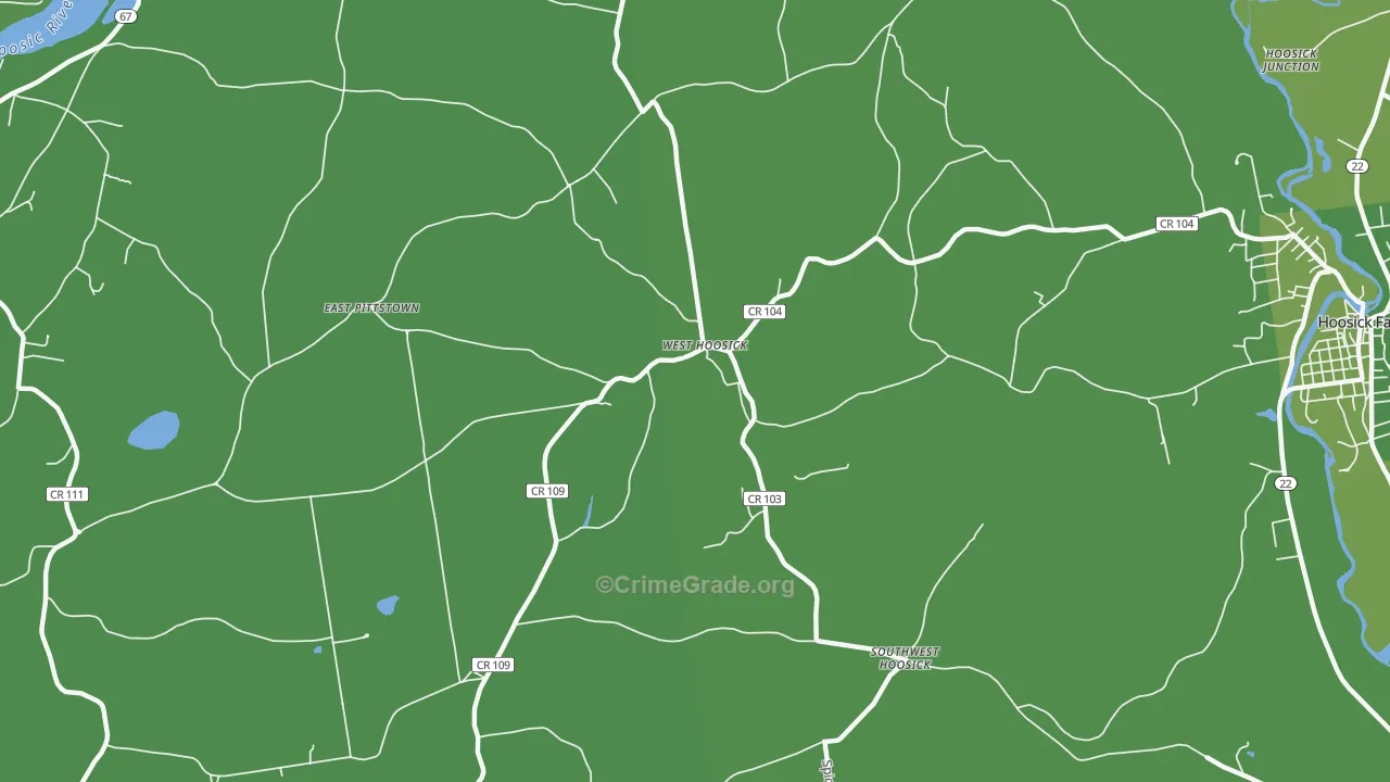 West Hoosick, NY Map of Vehicle Theft Rates