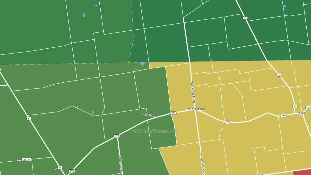 West Jackson, OH Map of Vehicle Theft Rates