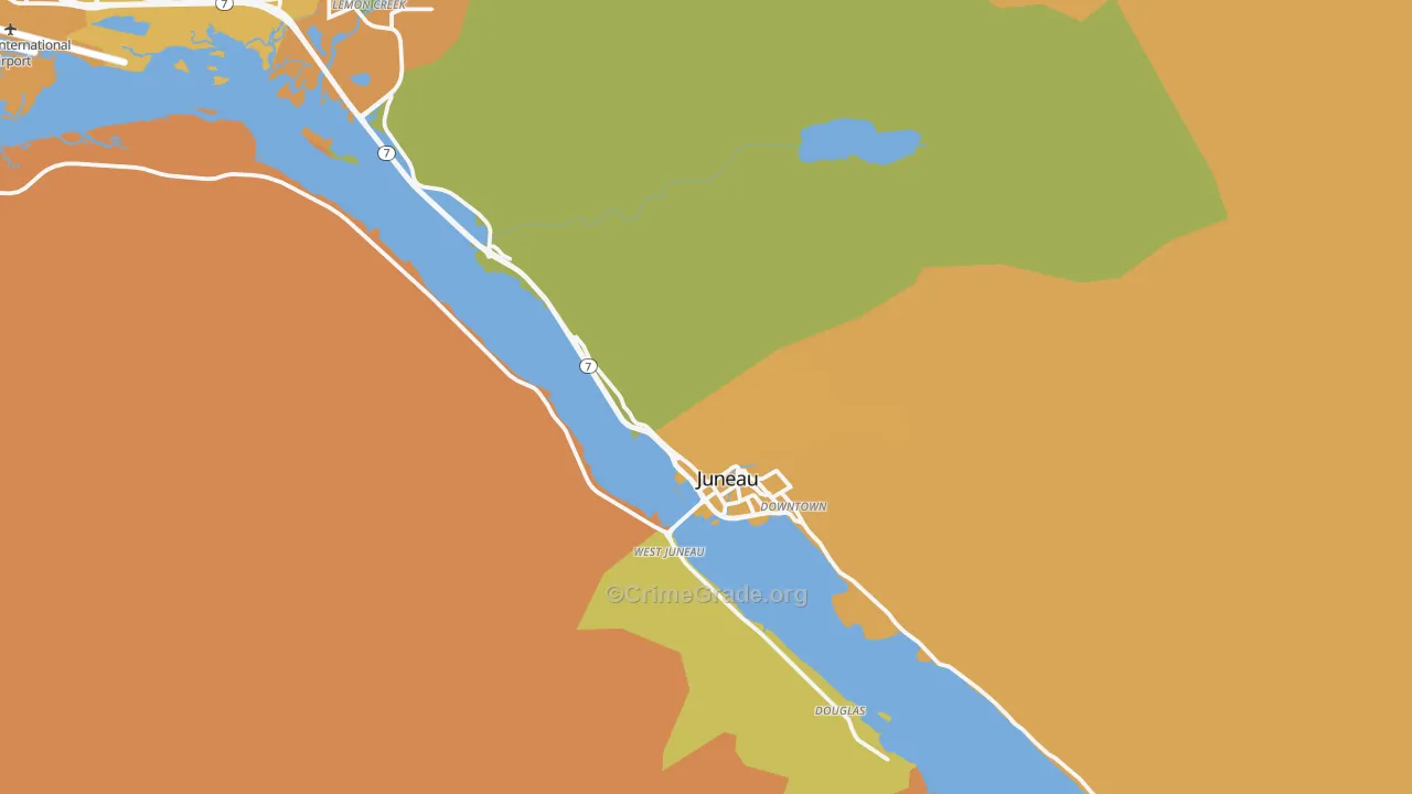 West Juneau, AK Map of Vehicle Theft Rates