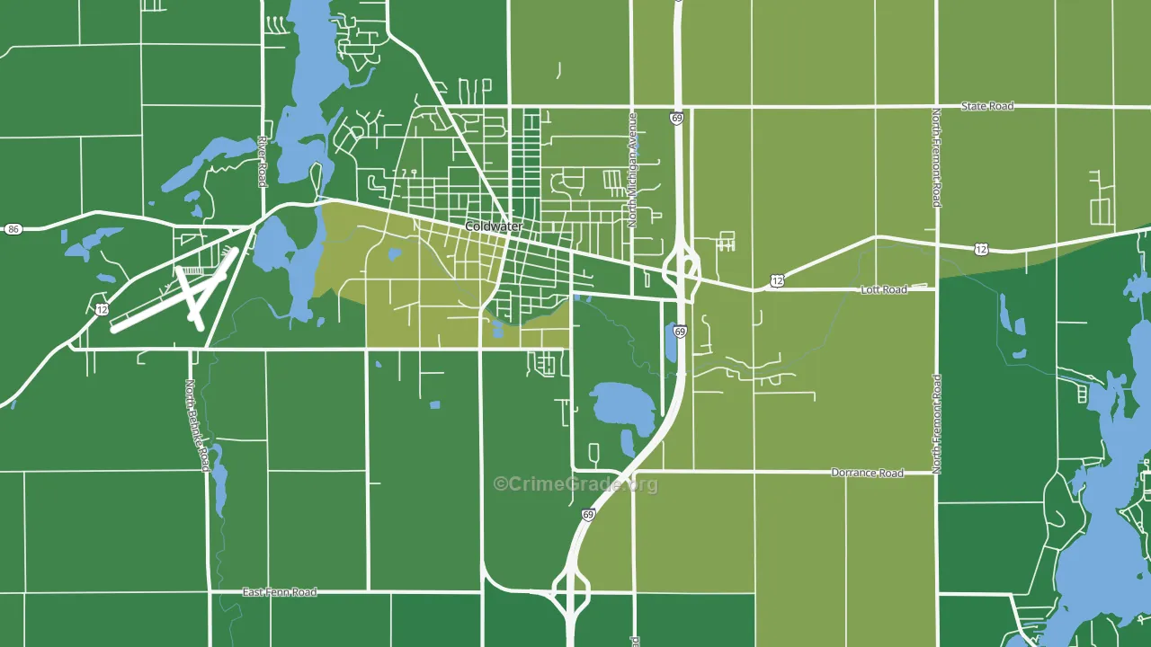 West Kinderhook, MI Map of Vehicle Theft Rates
