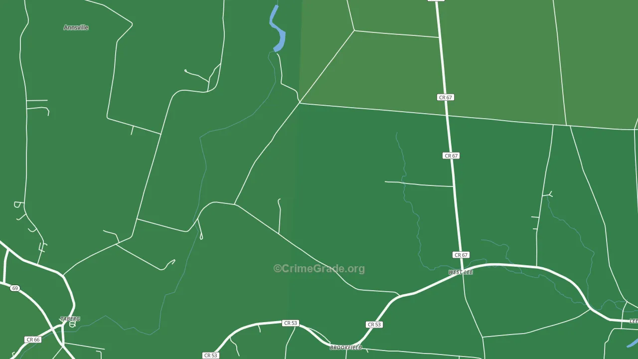 West Lee, NY Map of Vehicle Theft Rates