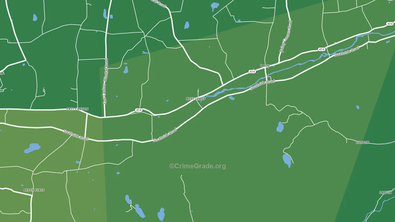 West Leroy, PA Map of Vehicle Theft Rates