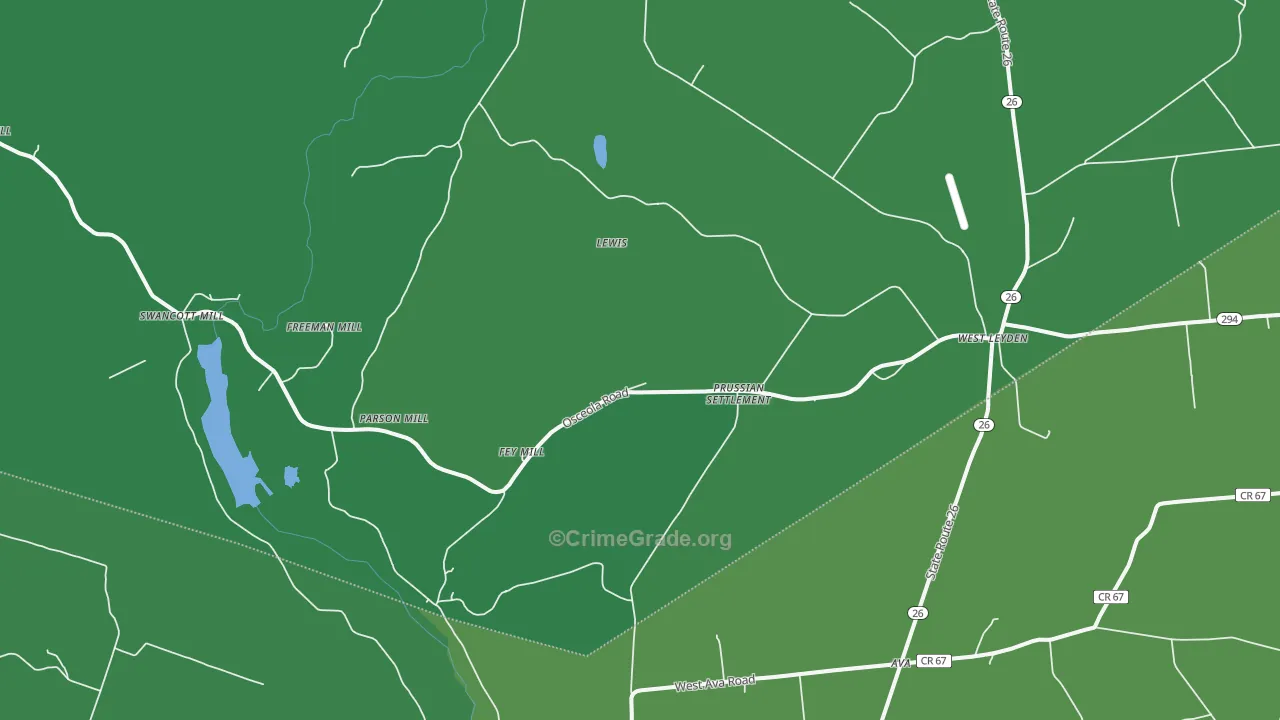 West Leyden, NY Map of Vehicle Theft Rates