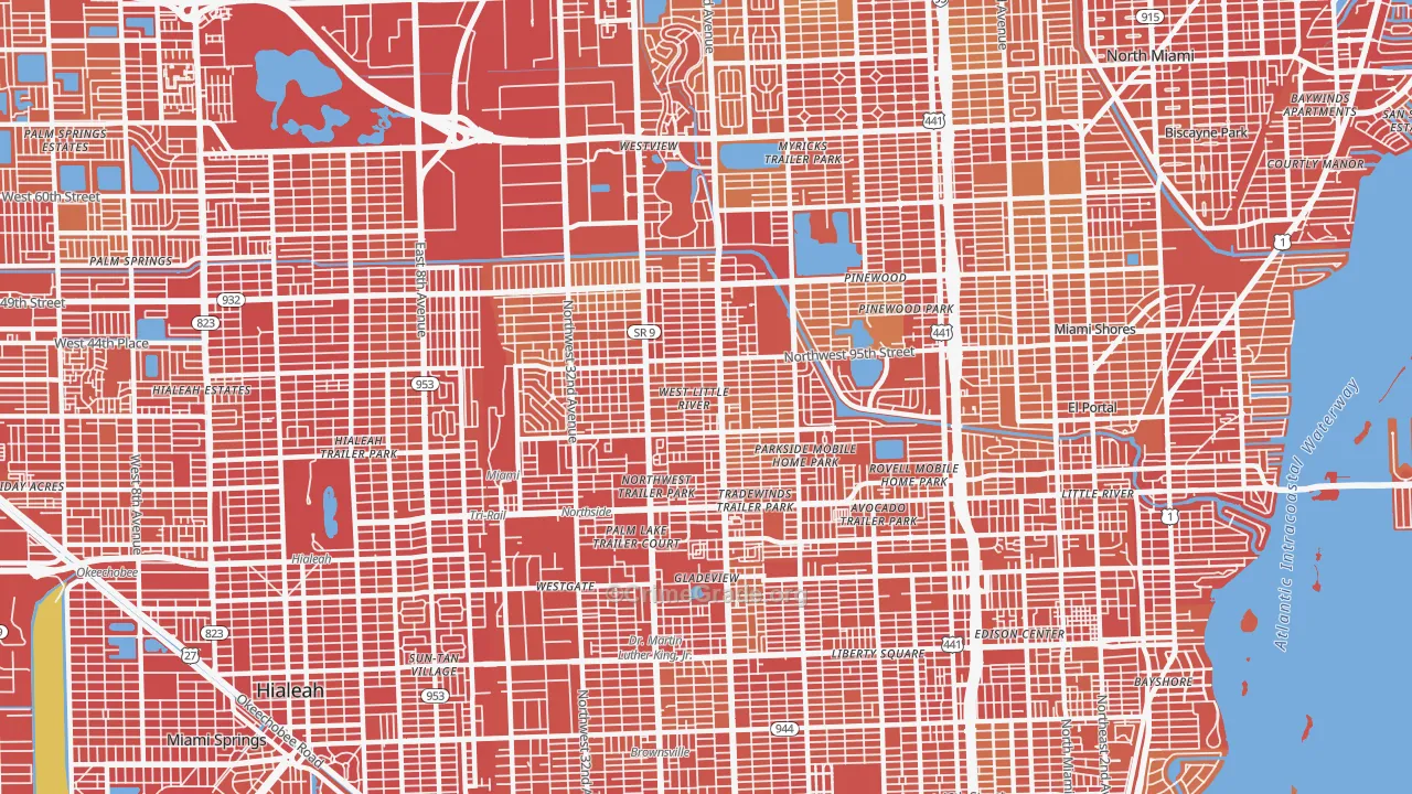 West Little River, FL Map of Vehicle Theft Rates