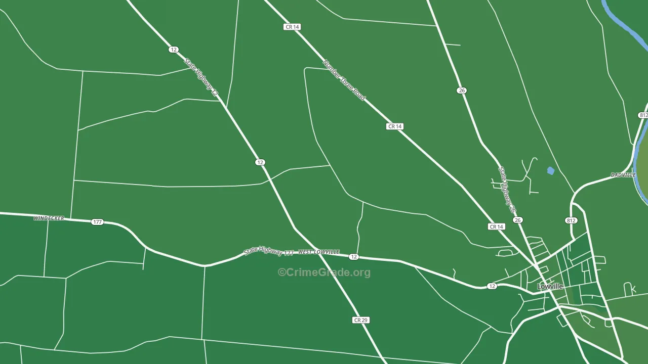 West Lowville, NY Map of Vehicle Theft Rates