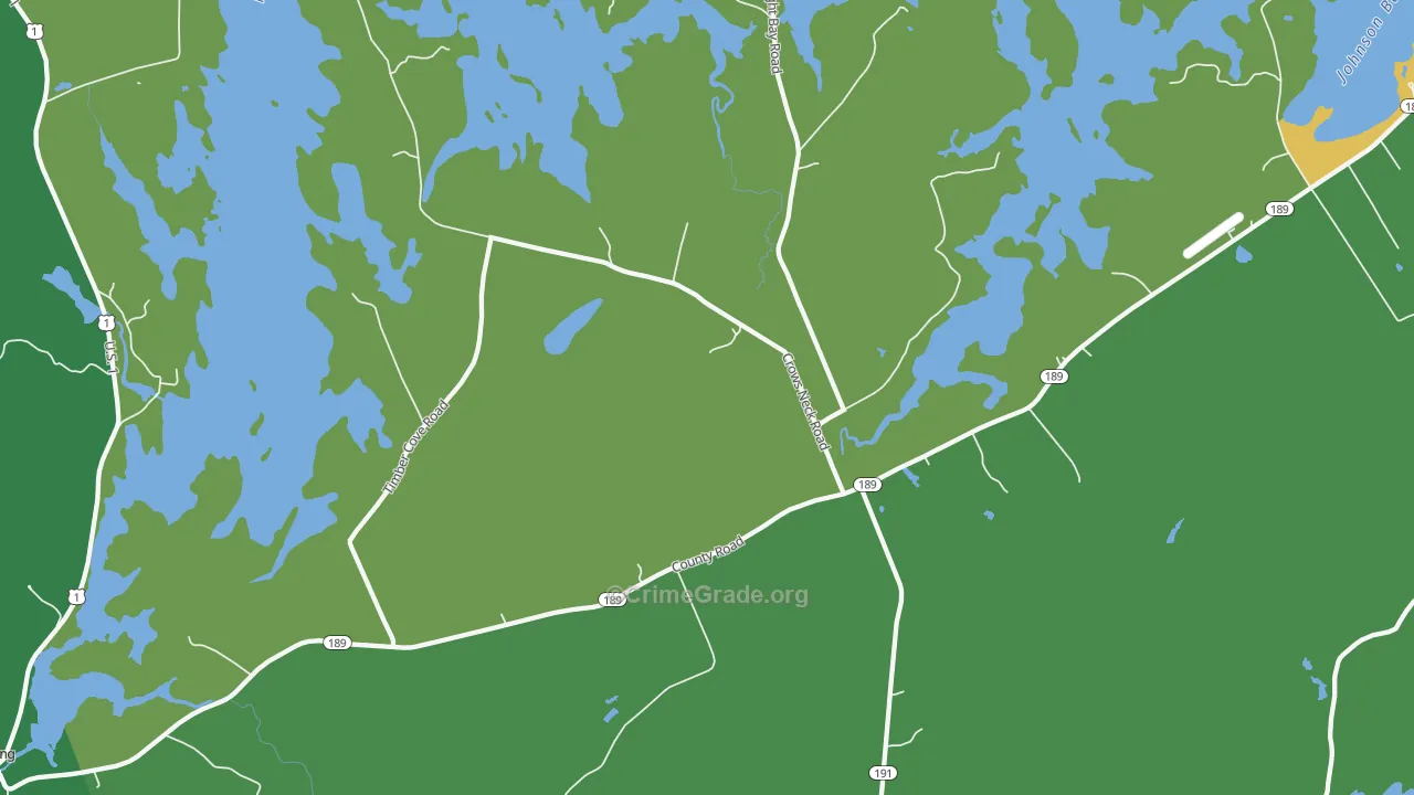 West Lubec, ME Map of Vehicle Theft Rates