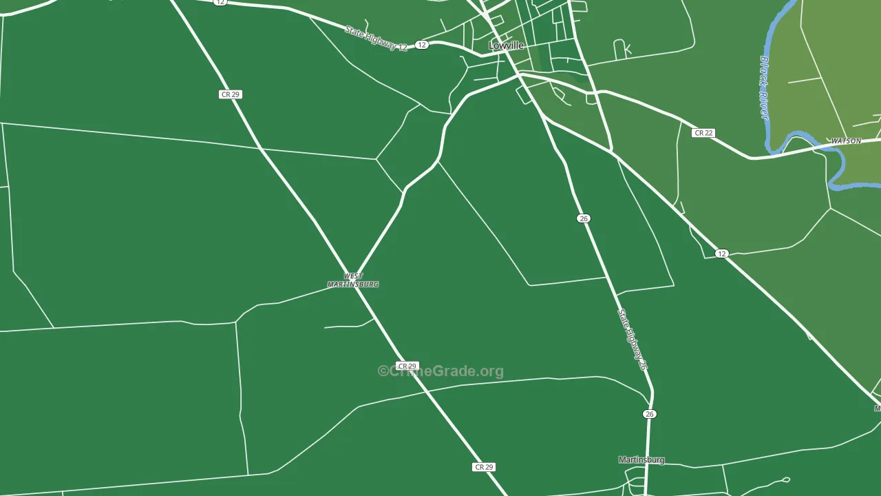 West Martinsburg, NY Map of Vehicle Theft Rates
