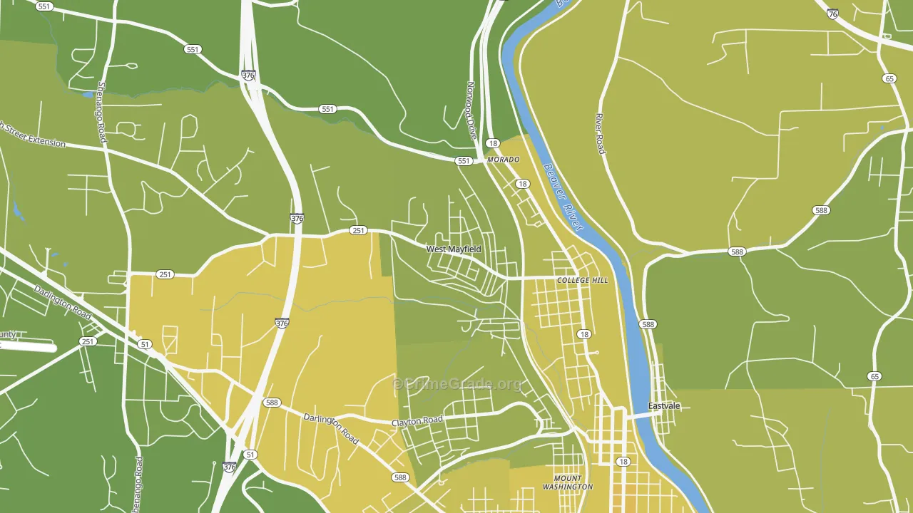 West Mayfield, PA Map of Vehicle Theft Rates
