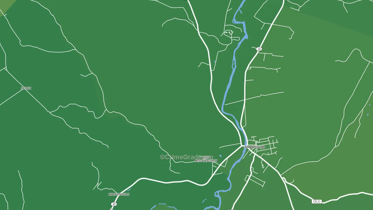 West Middleburgh, NY Map of Vehicle Theft Rates