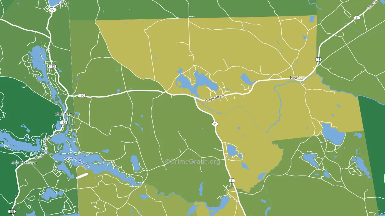 West Newfield, ME Map of Vehicle Theft Rates