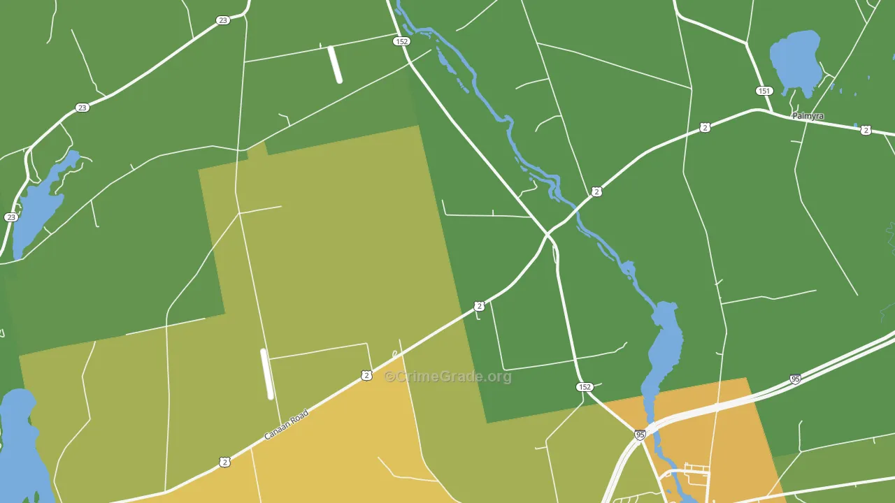 West Palmyra, ME Map of Vehicle Theft Rates