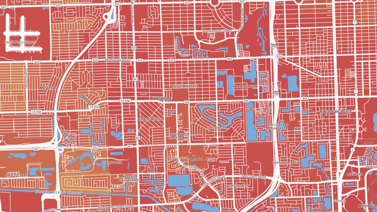 West Park, FL Map of Vehicle Theft Rates