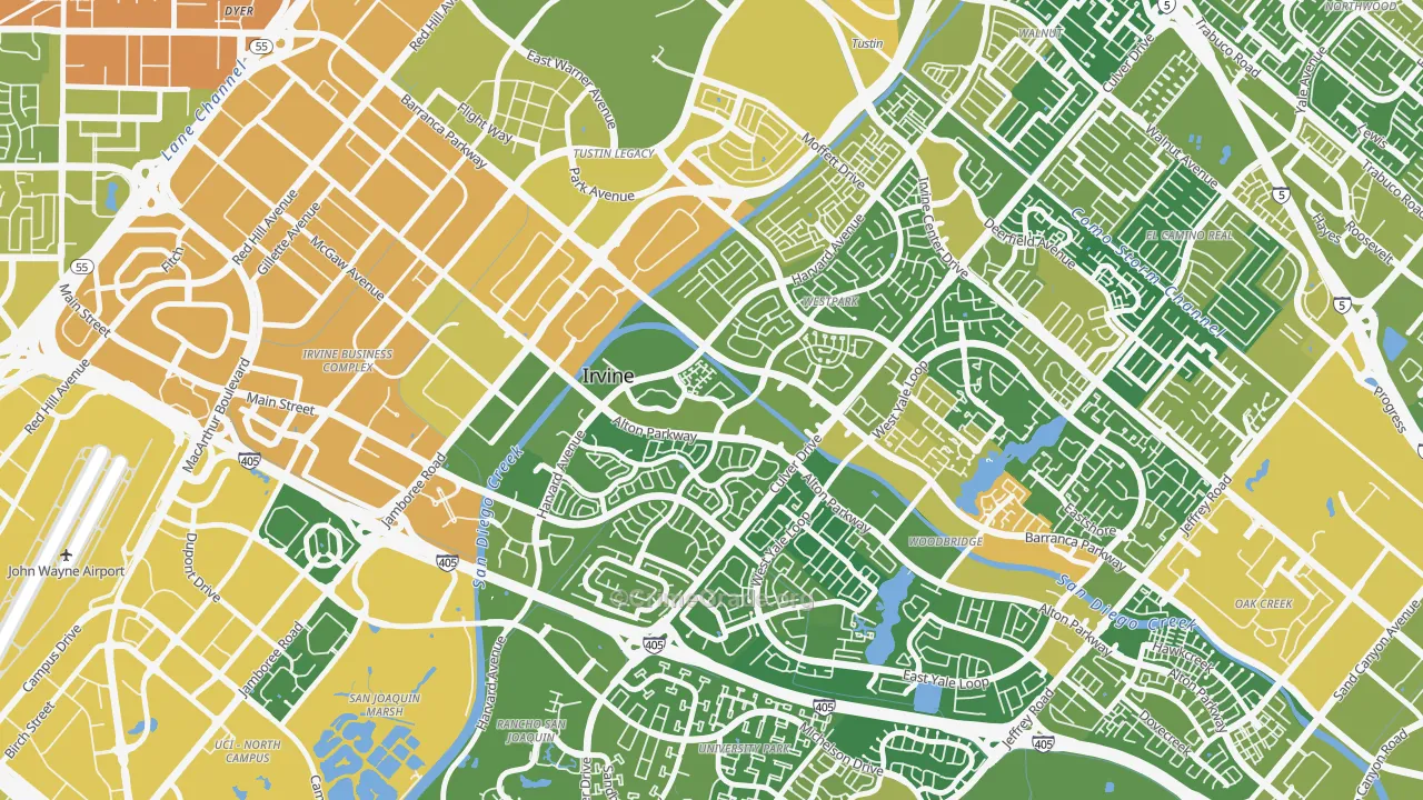 West Park, Irvine, CA Map of Vehicle Theft Rates