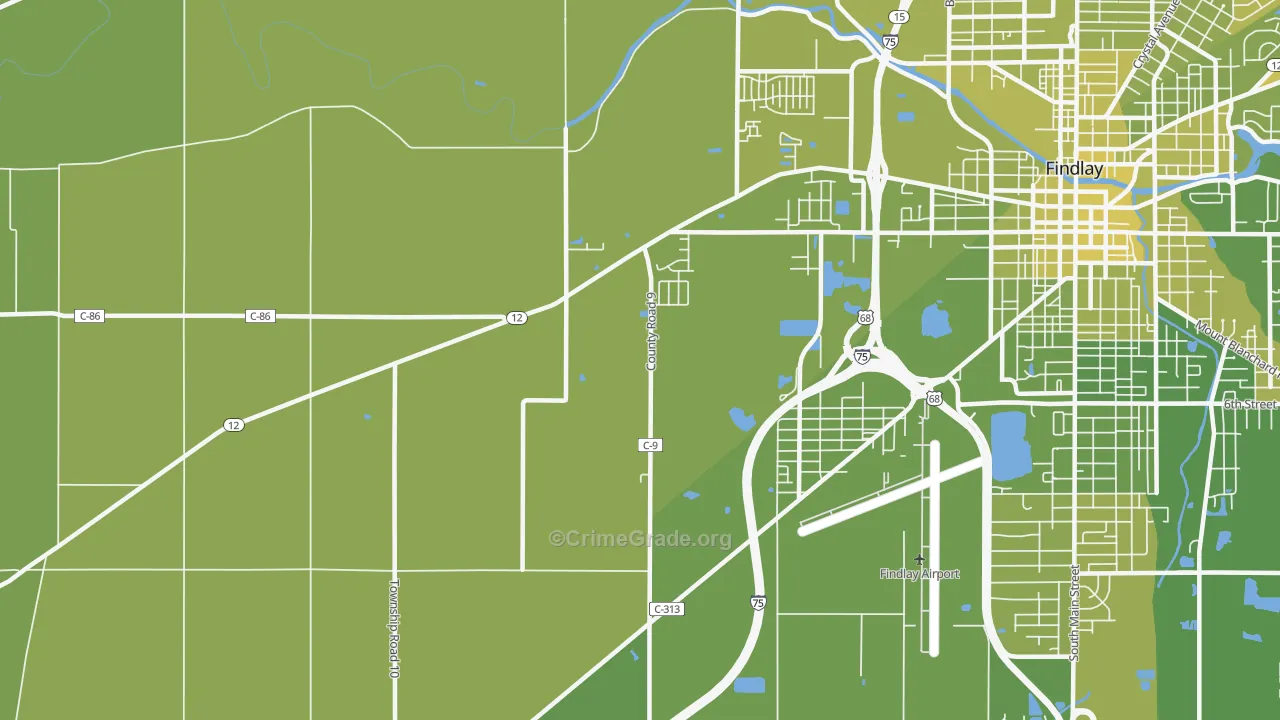 West Park, OH Map of Vehicle Theft Rates