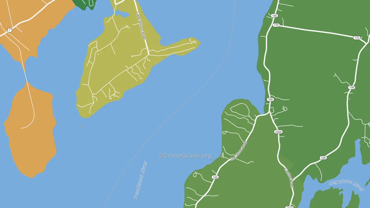 West Penobscot, ME Map of Vehicle Theft Rates