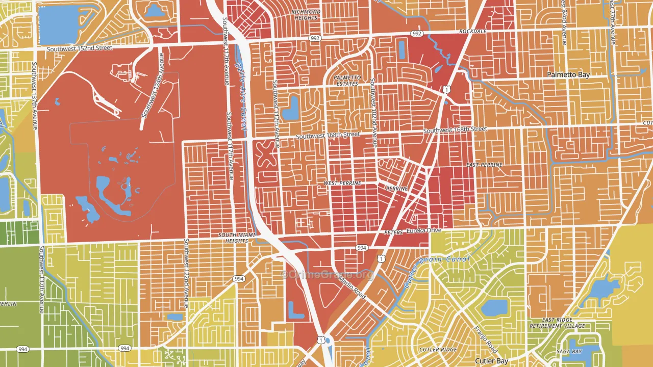 West Perrine, FL Map of Vehicle Theft Rates