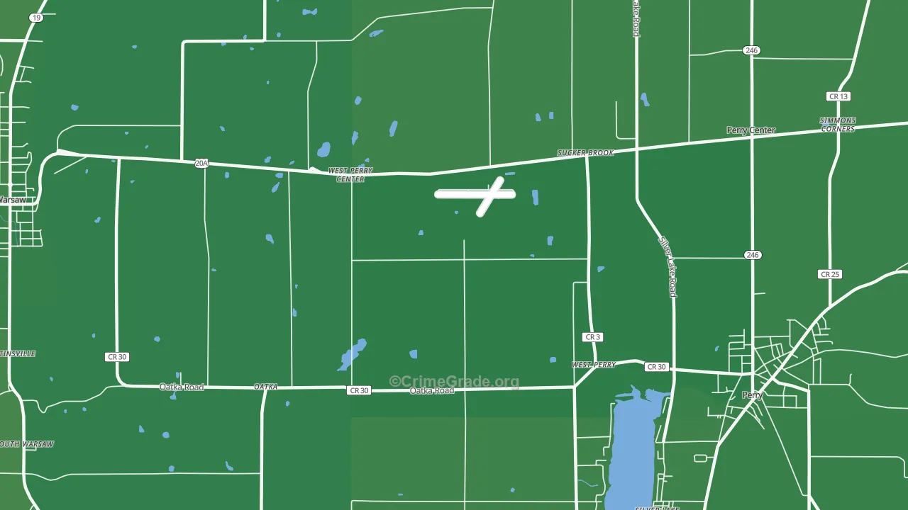 West Perry, NY Map of Vehicle Theft Rates