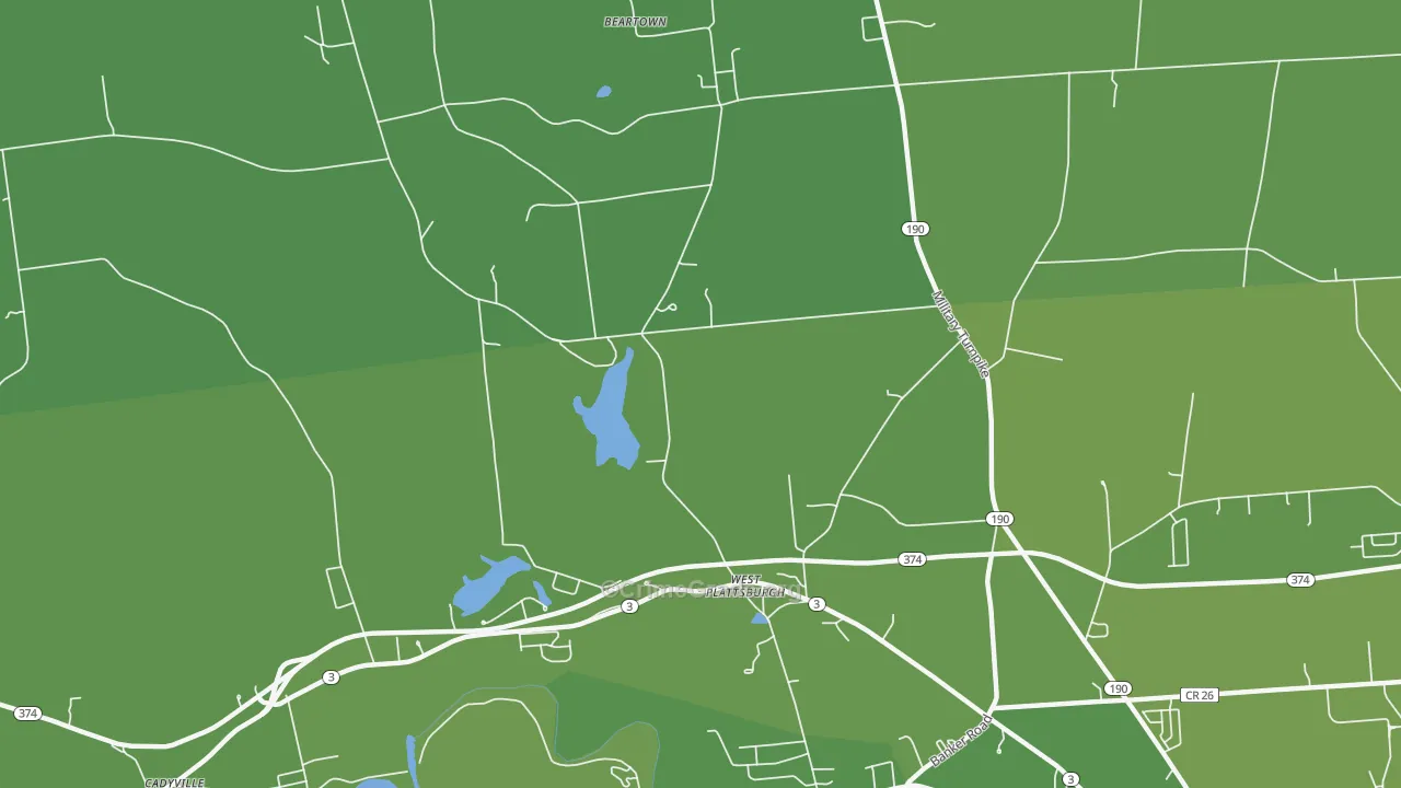 West Plattsburg, NY Map of Vehicle Theft Rates