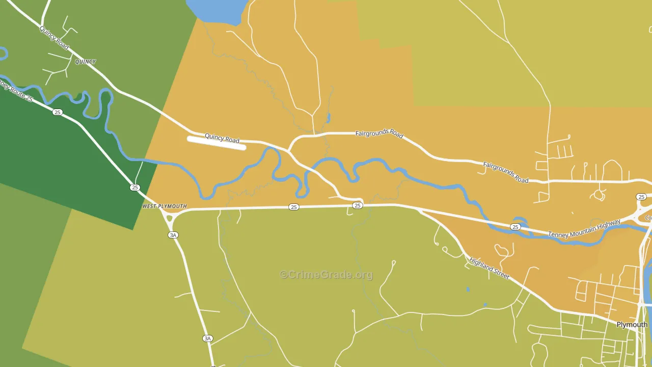 West Plymouth, NH Map of Vehicle Theft Rates