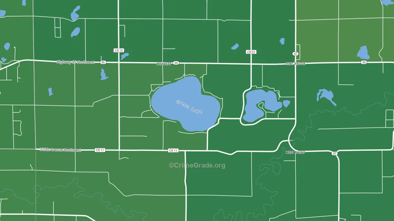 West Point, MN Map of Vehicle Theft Rates