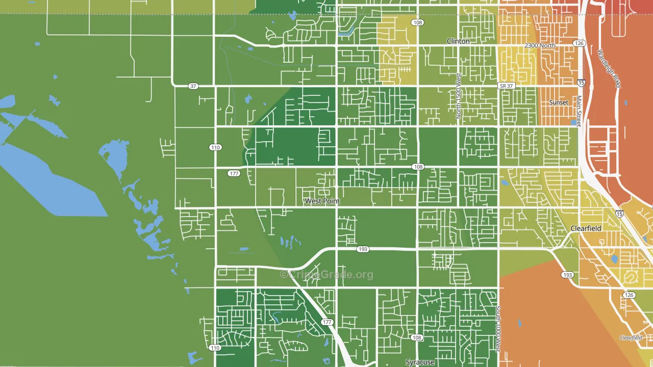 West Point, UT Map of Vehicle Theft Rates