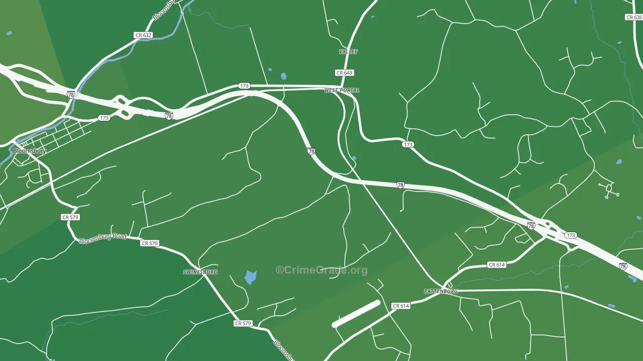 West Portal, NJ Map of Vehicle Theft Rates