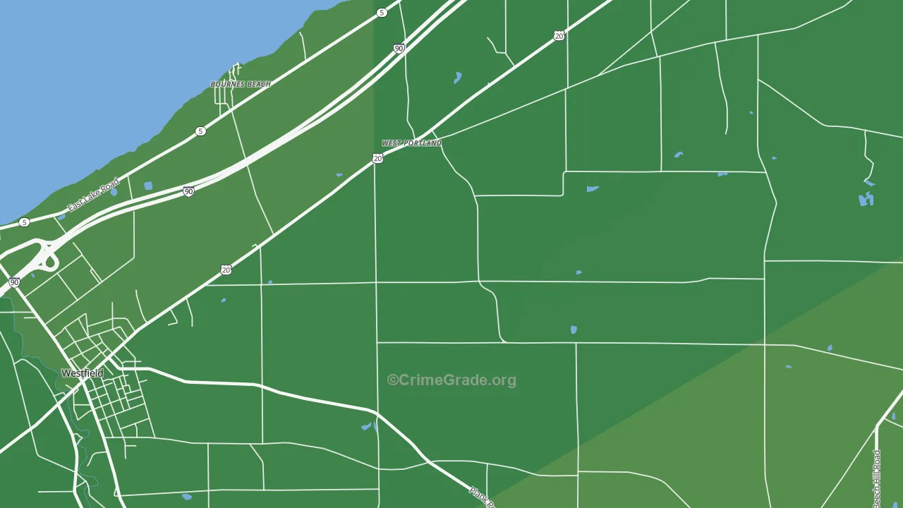West Portland, NY Map of Vehicle Theft Rates