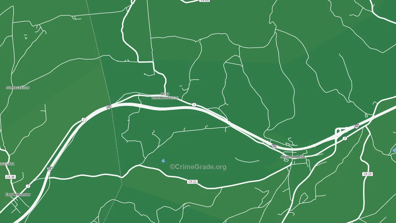 West Richmondville, NY Map of Vehicle Theft Rates