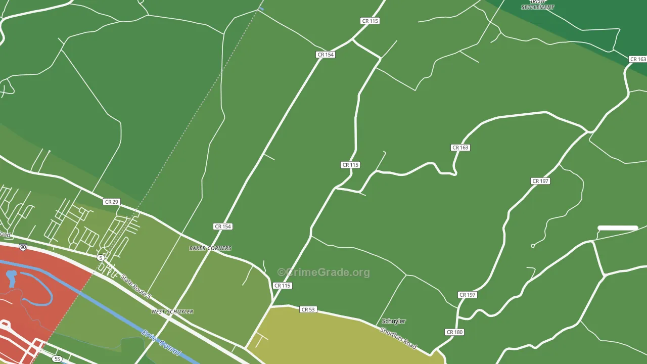 West Schuyler, NY Map of Vehicle Theft Rates