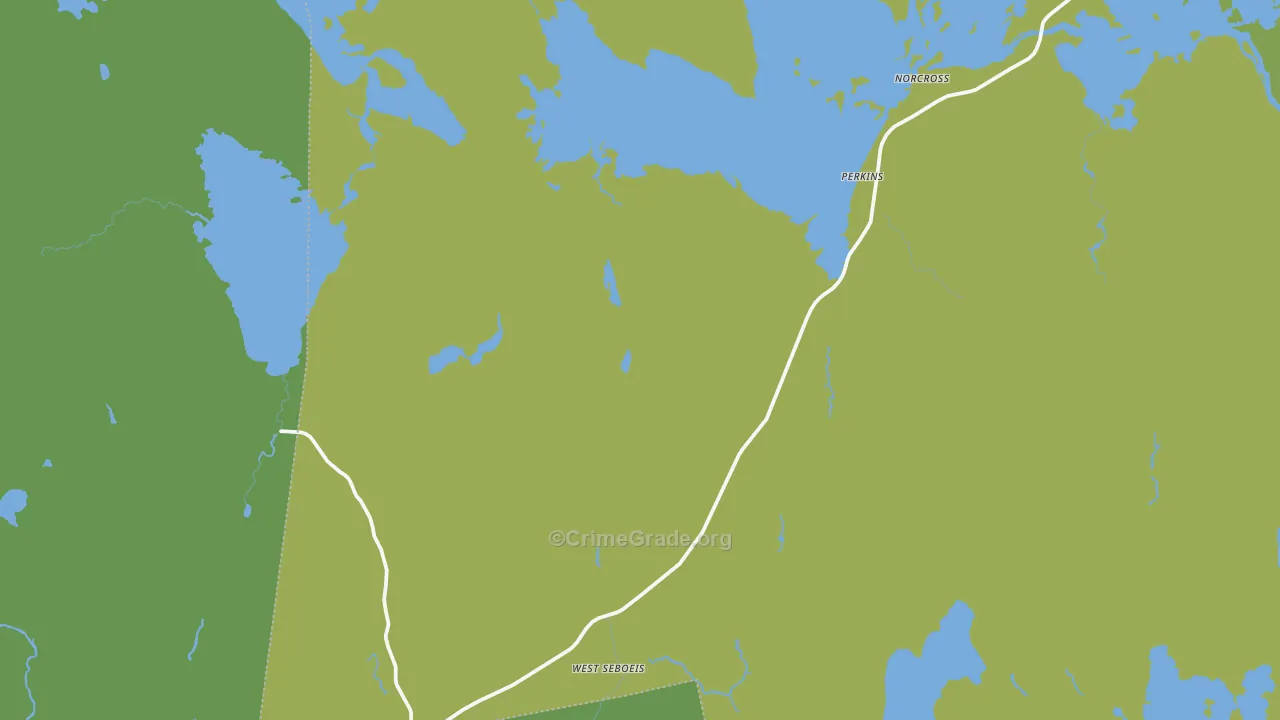 West Seboeis, ME Map of Vehicle Theft Rates