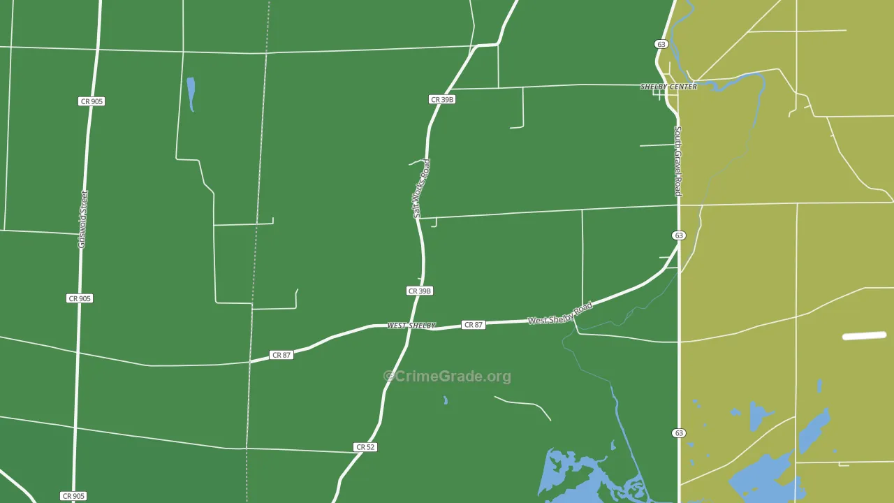 West Shelby, NY Map of Vehicle Theft Rates