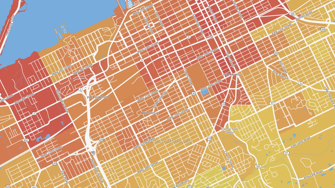 West Side Squires, Erie, PA Map of Vehicle Theft Rates