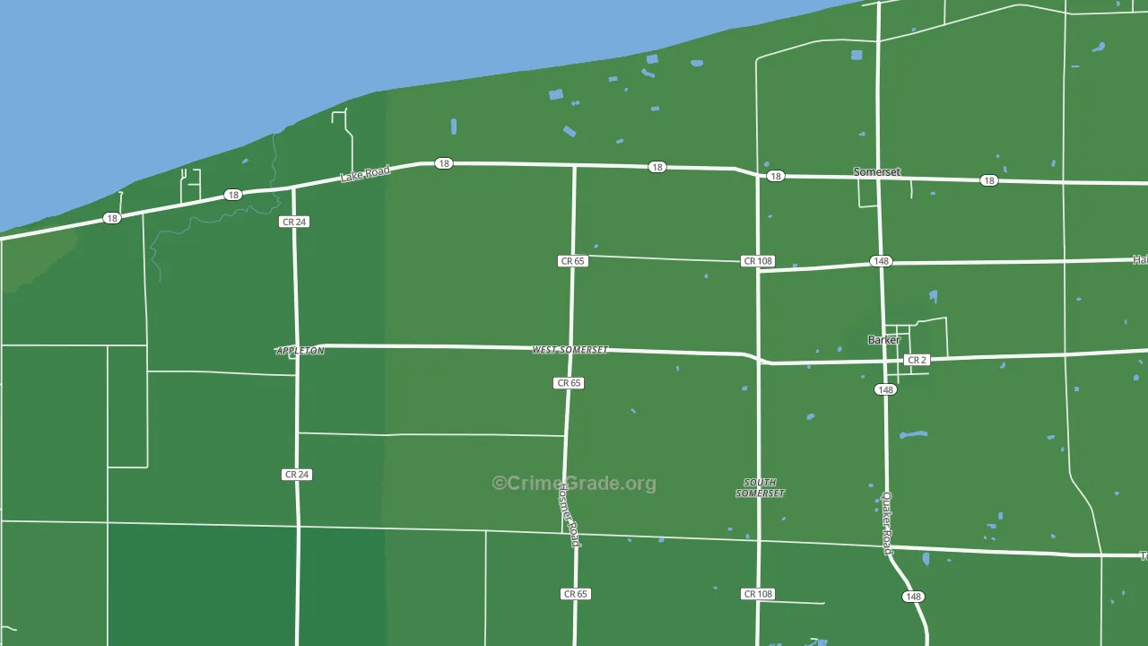 West Somerset, NY Map of Vehicle Theft Rates