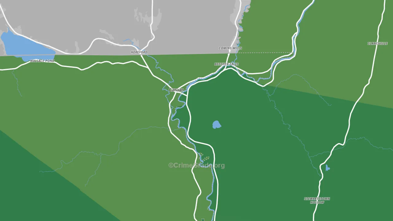 West Stewartstown, NH Map of Vehicle Theft Rates