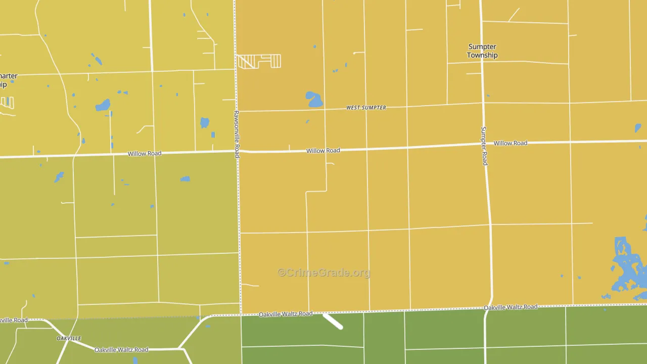 West Sumpter, MI Map of Vehicle Theft Rates