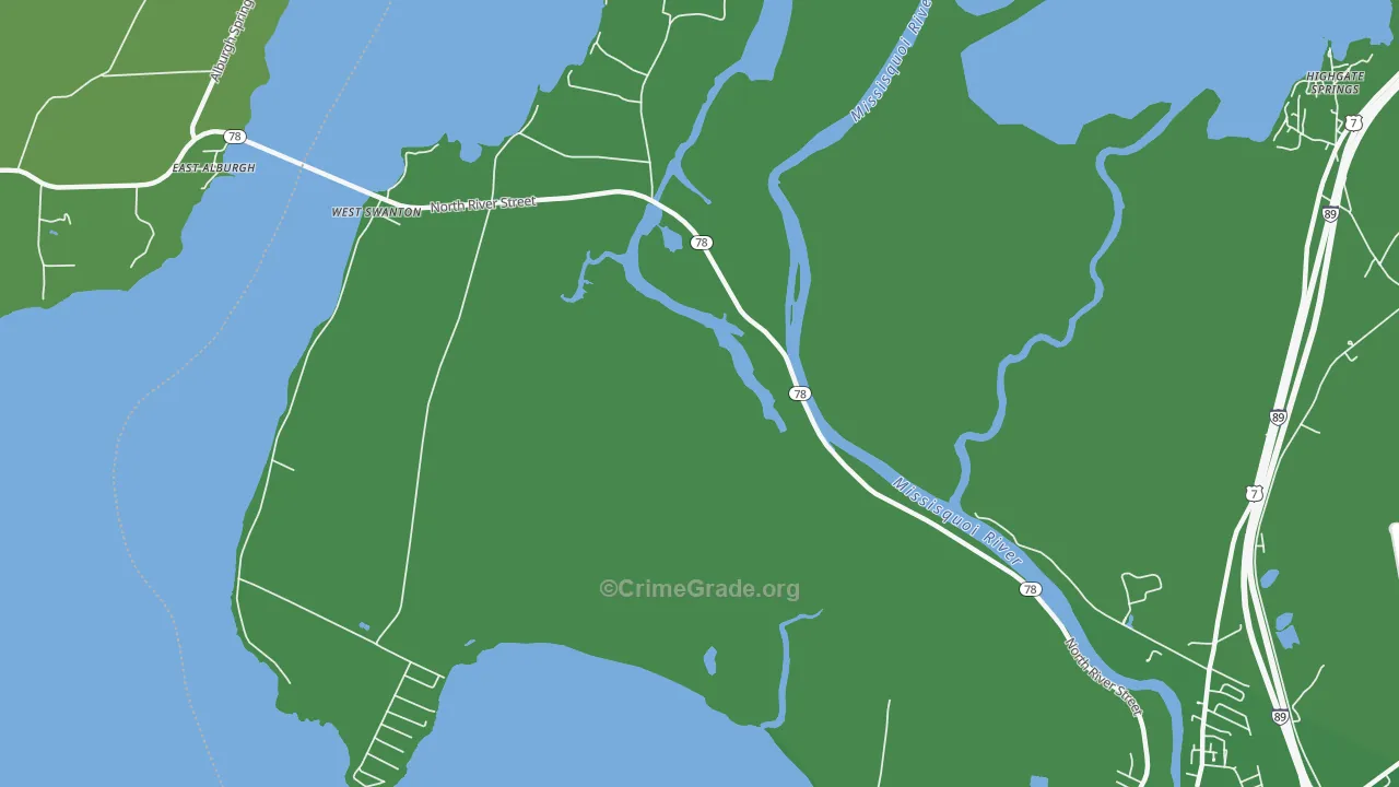West Swanton, VT Map of Vehicle Theft Rates