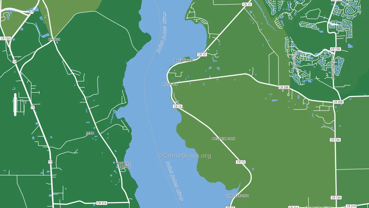 West Tocoi, FL Map of Vehicle Theft Rates