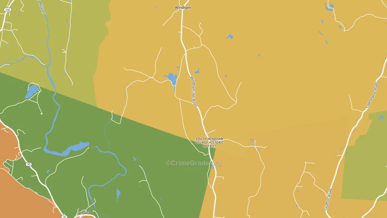 West Townshend, VT Map of Vehicle Theft Rates