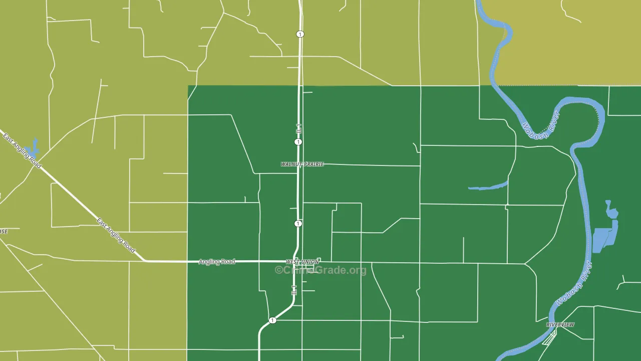 West Union, IL Map of Vehicle Theft Rates