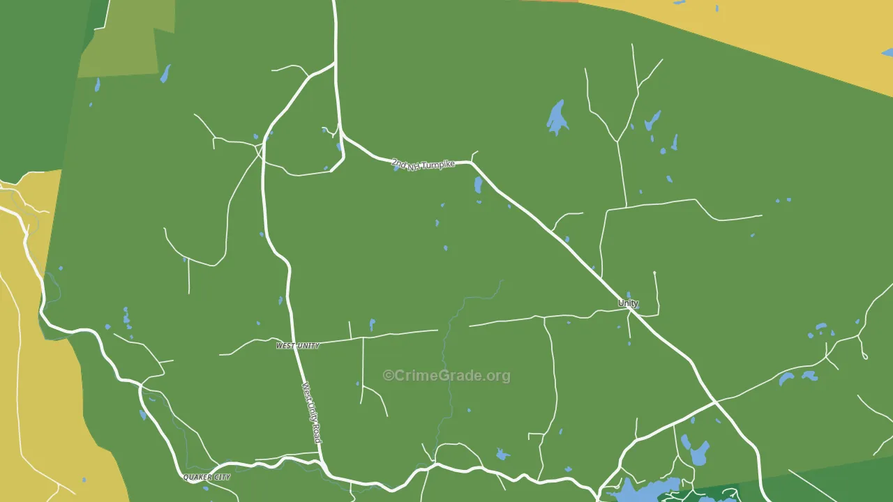 West Unity, NH Map of Vehicle Theft Rates